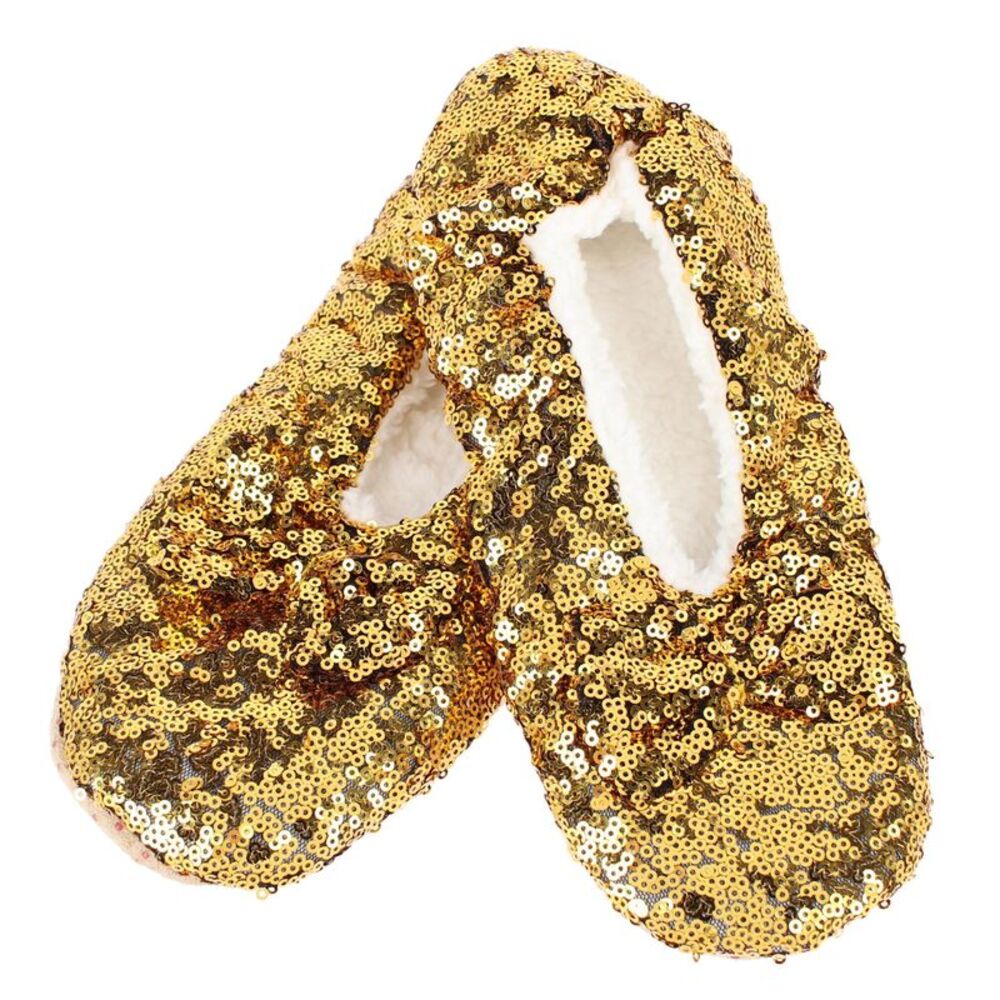 Alotta Knits Women's Sequins Ballerina Slippers with Sherpa Fleece Lining